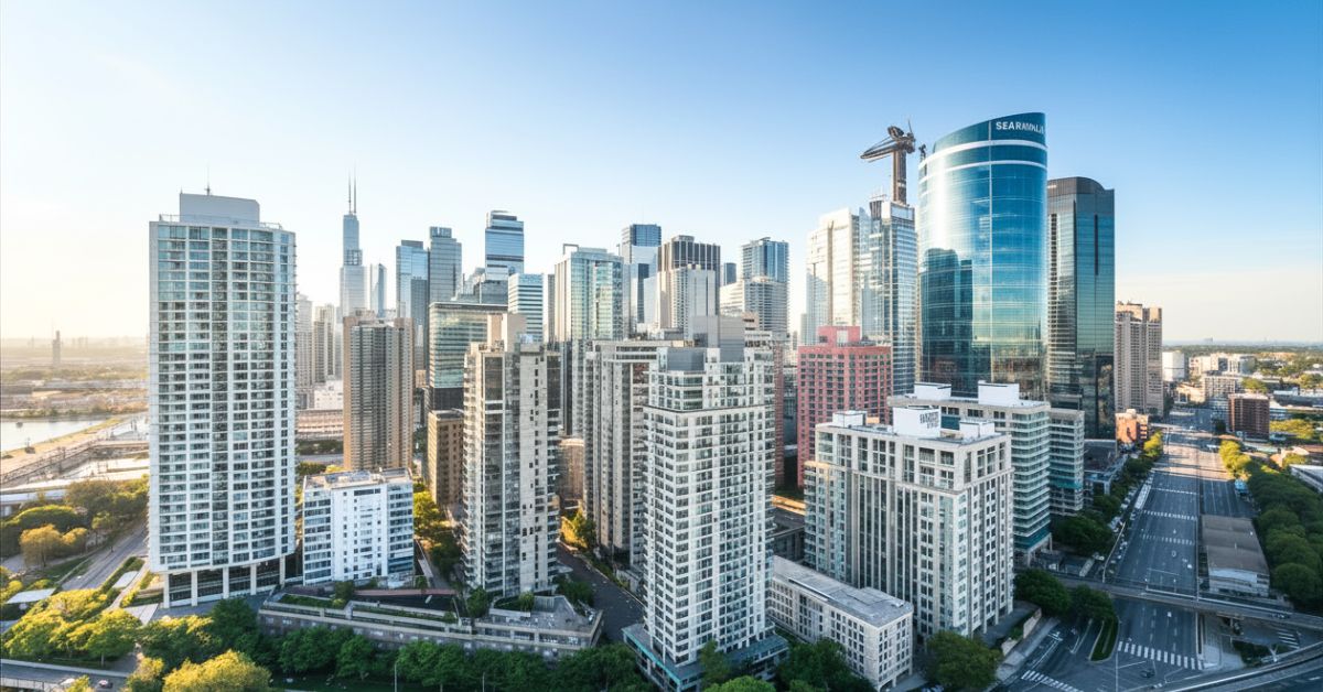 A cluster of condominium towers in Toronto